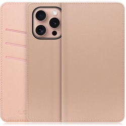 WORK13IP-NEWPK-IP16PRO [iPhone 16 Pro 用 PUレザースマホケース/スタンド機能＆カードポケット付き シャンパンローズ]