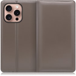 WORK14IP-GY-IP16PRO [iPhone 16 Pro 用 本革スマホケース/スタンド機能＆カードポケット付き グレー]