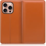 WORK14IP-OG-IP16PRO [iPhone 16 Pro 用 本革スマホケース/スタンド機能＆カードポケット付き オレンジ]