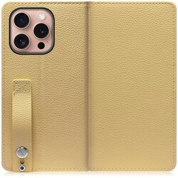 WORK23IP-YL-IP16PRO [iPhone 16 Pro 用 ベルト付きの本革スマホケース/スタンド機能＆カードポケット付き ジャスミンイエロー]