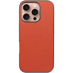 WORK24IP-OG-IP16PRO [iPhone 16 Pro 用 PUレザースマホケース/ストラップホール付き オレンジ]