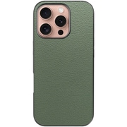 WORK25IP-DG-IP16PRO [iPhone 16 Pro 用 本革スマホケース/ストラップホール付き ダルグリーン]