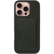 WORK28IP-EG-IP16PRO [iPhone 16 Pro 用 PUレザースマホケース/カードポケット＆ストラップホール付き エバーグリーン]