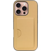 WORK28IP-GD-IP16PRO [iPhone 16 Pro 用 PUレザースマホケース/カードポケット＆ストラップホール付き ゴールド]
