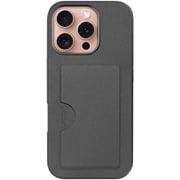 WORK28IP-GY-IP16PRO [iPhone 16 Pro 用 PUレザースマホケース/カードポケット＆ストラップホール付き グレー]