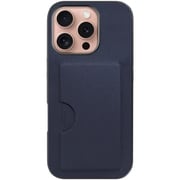 WORK28IP-NY-IP16PRO [iPhone 16 Pro 用 PUレザースマホケース/カードポケット＆ストラップホール付き ネイビー]
