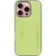 WORK28IP-GN-IP16PRO [iPhone 16 Pro 用 PUレザースマホケース/カードポケット＆ストラップホール付き ミストグリーン]