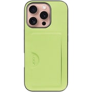 WORK28IP-GN-IP16PRO [iPhone 16 Pro 用 PUレザースマホケース/カードポケット＆ストラップホール付き ミストグリーン]