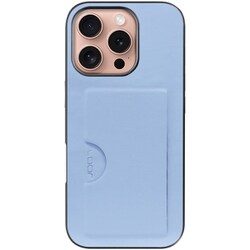 WORK28IP-BU-IP16PRO [iPhone 16 Pro 用 PUレザースマホケース/カードポケット＆ストラップホール付き ベビーブルー]