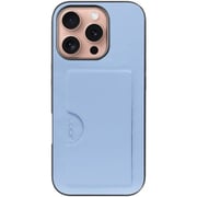 WORK28IP-BU-IP16PRO [iPhone 16 Pro 用 PUレザースマホケース/カードポケット＆ストラップホール付き ベビーブルー]