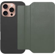 WORK38IP-EG-IP16PRO [iPhone 16 Pro 用 PUレザースマホケース/ストラップホール＆カードポケット付き エバーグリーン]