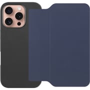 WORK39IP-NY-IP16PRO [iPhone 16 Pro 用 PUレザースマホケース/ストラップホール＆カードポケット付き ネイビー]