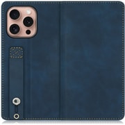 WORK42IP-BU-IP16PRO [iPhone 16 Pro 用 ベルト付きスマホケース/スタンド機能＆カードポケット付き クラシックブルー]