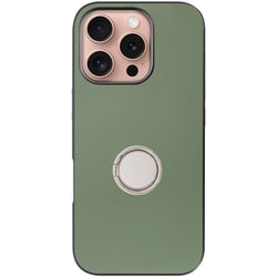 WORK48IP-GN-IP16PRO [iPhone 16 Pro 用 本革スマホケース/スタンド機能＆ストラップホール付き ホーリーグリーン]