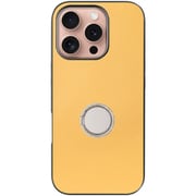 WORK48IP-YL-IP16PRO [iPhone 16 Pro 用 本革スマホケース/スタンド機能＆ストラップホール付き イエローベージュ]