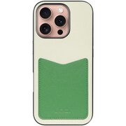 WORK49IP-CMGN-IP16PRO [iPhone 16 Pro 用 PUレザースマホケース/ストラップホール＆カードポケット付き クリームグリーン]