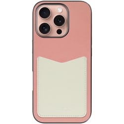 WORK49IP-PKCM-IP16PRO [iPhone 16 Pro 用 PUレザースマホケース/ストラップホール＆カードポケット付き ピンククリーム]