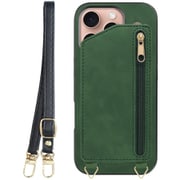 WORK54IP-GN-IP16PRO [iPhone 16 Pro 用 背面型スマホショルダーケース/ロングストラップ＆カードポケット付き オリーブグリーン]