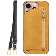 WORK54IP-YL-IP16PRO [iPhone 16 Pro 用 背面型スマホショルダーケース/ロングストラップ＆カードポケット付き ゴールデンイエロー]