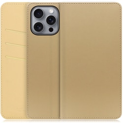 WORK13IP-NEWGD-IP16PM [iPhone 16 Pro Max 用 PUレザースマホケース/スタンド機能＆カードポケット付き ゴールド]