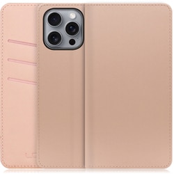 WORK13IP-NEWPK-IP16PM [iPhone 16 Pro Max 用 PUレザースマホケース/スタンド機能＆カードポケット付き シャンパンローズ]