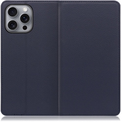 WORK16IP-NY-IP16PM [iPhone 16 Pro Max 用 本革スマホケース/スタンド機能＆カードポケット付き ネイビー]