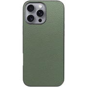 WORK25IP-DG-IP16PM [iPhone 16 Pro Max 用 本革スマホケース/ストラップホール付き ダルグリーン]