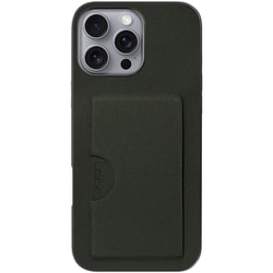 WORK28IP-EG-IP16PM [iPhone 16 Pro Max 用 PUレザースマホケース/カードポケット＆ストラップホール付き エバーグリーン]