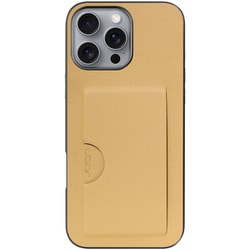 WORK28IP-GD-IP16PM [iPhone 16 Pro Max 用 PUレザースマホケース/カードポケット＆ストラップホール付き ゴールド]