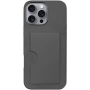 WORK28IP-GY-IP16PM [iPhone 16 Pro Max 用 PUレザースマホケース/カードポケット＆ストラップホール付き グレー]