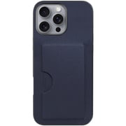 WORK28IP-NY-IP16PM [iPhone 16 Pro Max 用 PUレザースマホケース/カードポケット＆ストラップホール付き ネイビー]