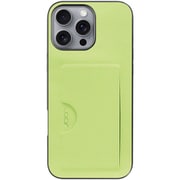 WORK28IP-GN-IP16PM [iPhone 16 Pro Max 用 PUレザースマホケース/カードポケット＆ストラップホール付き ミストグリーン]