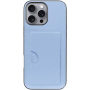 WORK28IP-BU-IP16PM [iPhone 16 Pro Max 用 PUレザースマホケース/カードポケット＆ストラップホール付き ベビーブルー]
