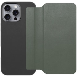 WORK38IP-EG-IP16PM [iPhone 16 Pro Max 用 PUレザースマホケース/ストラップホール＆カードポケット付き エバーグリーン]
