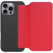 WORK38IP-RD-IP16PM [iPhone 16 Pro Max 用 PUレザースマホケース/ストラップホール＆カードポケット付き スカーレット]