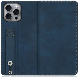 WORK42IP-BU-IP16PM [iPhone 16 Pro Max 用 ベルト付きスマホケース/スタンド機能＆カードポケット付き クラシックブルー]