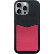 WORK49IP-BKPK-IP16PM [iPhone 16 Pro Max 用 PUレザースマホケース/ストラップホール＆カードポケット付き ブラックピンク]