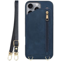 WORK54IP-BU-IP16PM [iPhone 16 Pro Max 用 背面型スマホショルダーケース/ロングストラップ＆カードポケット付き クラシックブルー]