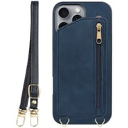 WORK54IP-BU-IP16PM [iPhone 16 Pro Max 用 背面型スマホショルダーケース/ロングストラップ＆カードポケット付き クラシックブルー]