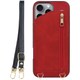 WORK54IP-RD-IP16PM [iPhone 16 Pro Max 用 背面型スマホショルダーケース/ロングストラップ＆カードポケット付き ロイヤルレッド]