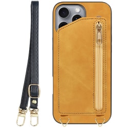 WORK54IP-YL-IP16PM [iPhone 16 Pro Max 用 背面型スマホショルダーケース/ロングストラップ＆カードポケット付き ゴールデンイエロー]