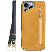 WORK54IP-YL-IP16PM [iPhone 16 Pro Max 用 背面型スマホショルダーケース/ロングストラップ＆カードポケット付き ゴールデンイエロー]