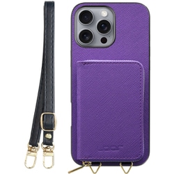 WORK24MPIP-VL-IP16PM [iPhone 16 Pro Max 用 小銭入れ付きスマホケース/PUレザー/ストラップ付き バイオレット]