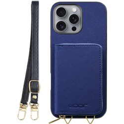 WORK24MPIP-NY-IP16PM [iPhone 16 Pro Max 用 小銭入れ付きスマホケース/PUレザー/ストラップ付き ネイビー]
