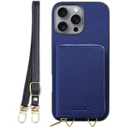 WORK24MPIP-NY-IP16PM [iPhone 16 Pro Max 用 小銭入れ付きスマホケース/PUレザー/ストラップ付き ネイビー]