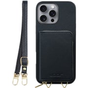 WORK24MPIP-BK-IP16PM [iPhone 16 Pro Max 用 小銭入れ付きスマホケース/PUレザー/ストラップ付き ブラック]