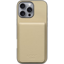 WORK56SCIP-BG-IP16PM [iPhone 16 Pro Max 用 折り畳み式カードポケット/本革/4枚収納 グレージュ]