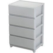 収納チェスト デコニーシーヴォ ワイド 4段 ライトグレー 日本製 41D x 54W x 86H cm