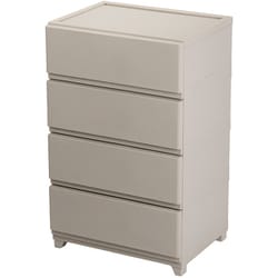 収納チェスト 壁付デコニーシーヴォ ワイド 4段 グレージュ 日本製 W54xD41.7xH86.1cm