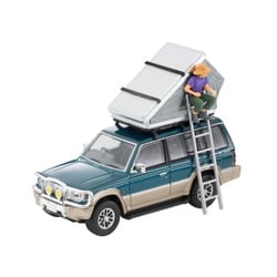 LV-N206c 1/64 三菱 パジェロ ミッドルーフワイド VR オプションパーツ装着車 緑/ベージュ 91年式 テント フィギュア付 [ダイキャストミニカー]